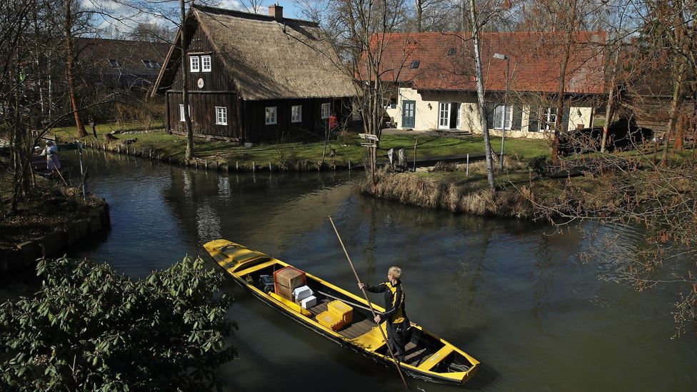 The post has been delivered by a gondola-like boat for the past 124 years in the Spreewald (Credit: Sean Gallup/Getty Images)