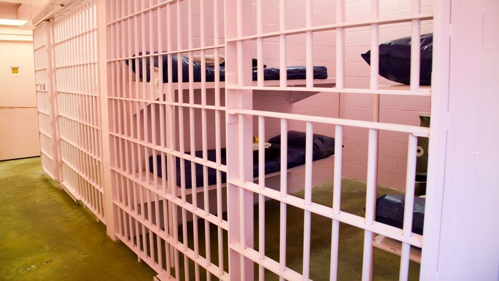Pink detention cells grew in popularity due to the belief that the colour could help to calm aggressive inmates and reduce the risk of violence (Credit: Getty Images)